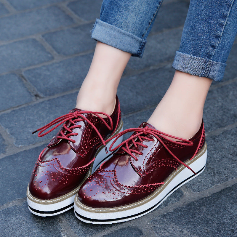 Lace-up Flats Shoes Sports British Style - WOMONA.COM