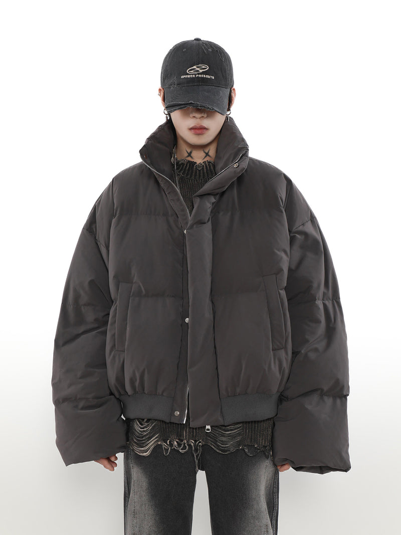 Thickening Stand Collar Short Down Jacket - WOMONA.COM