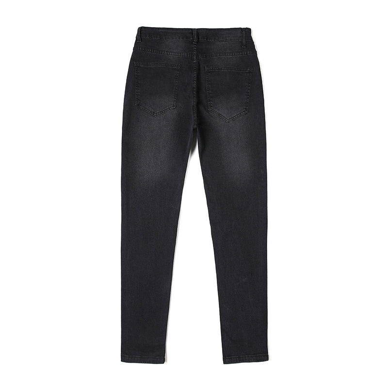 Casual Shredded Slim Zip Pencil Pants - WOMONA.COM