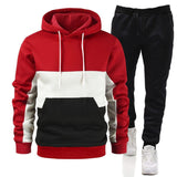 Men's 3 Color Block Hoodie Sportswear Suit - WOMONA.COM