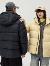 Couple Winter New Windproof Coat Solid Color Hooded - WOMONA.COM