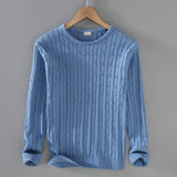 Thick Needle Solid Color Knitwear Sweater Twist Slim Fit