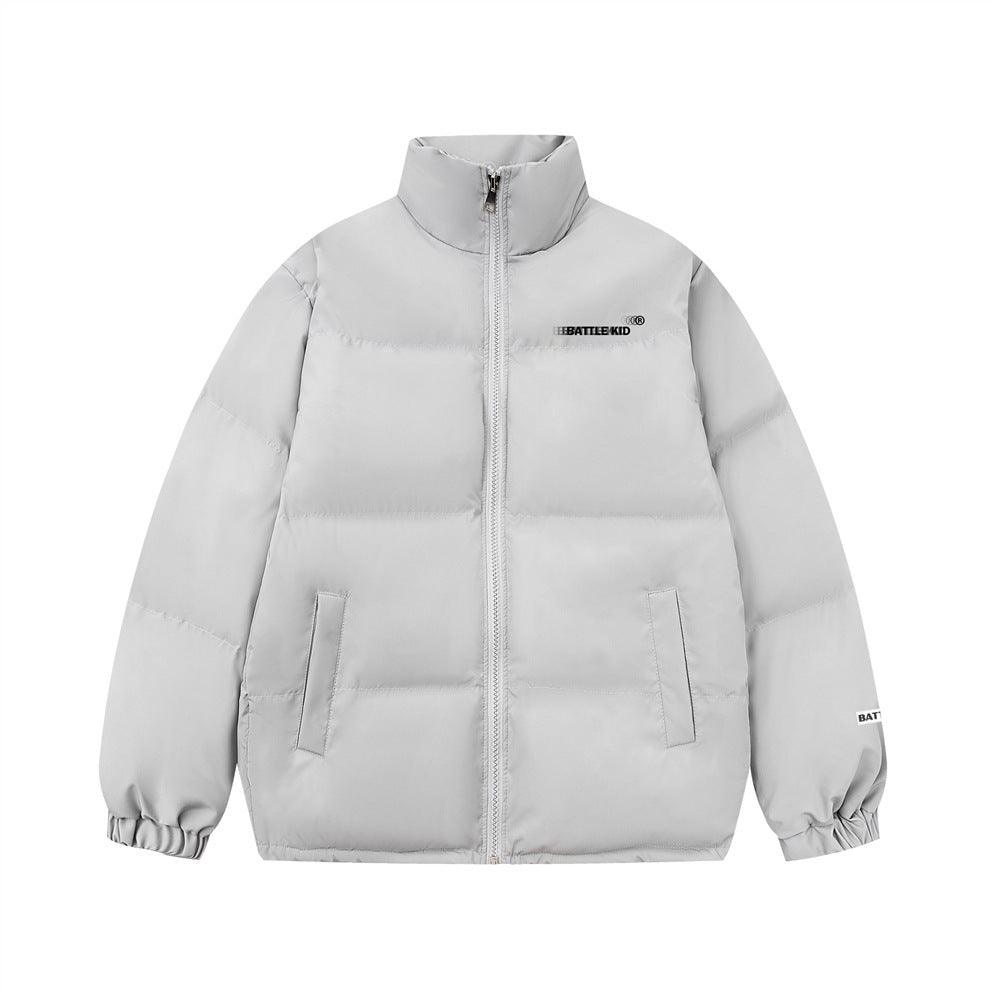 Printed Stand Collar Cotton-padded Coat Men - WOMONA.COM