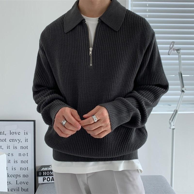 Lapel Sweater Winter Loose Lightly Mature Knitwear Trendy - WOMONA.COM