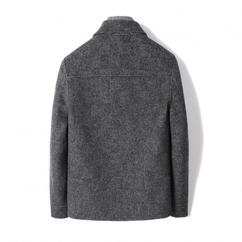 New Alpaca Double-faced Woolen Goods Cashmere Short Wool Jacket Men - WOMONA.COM