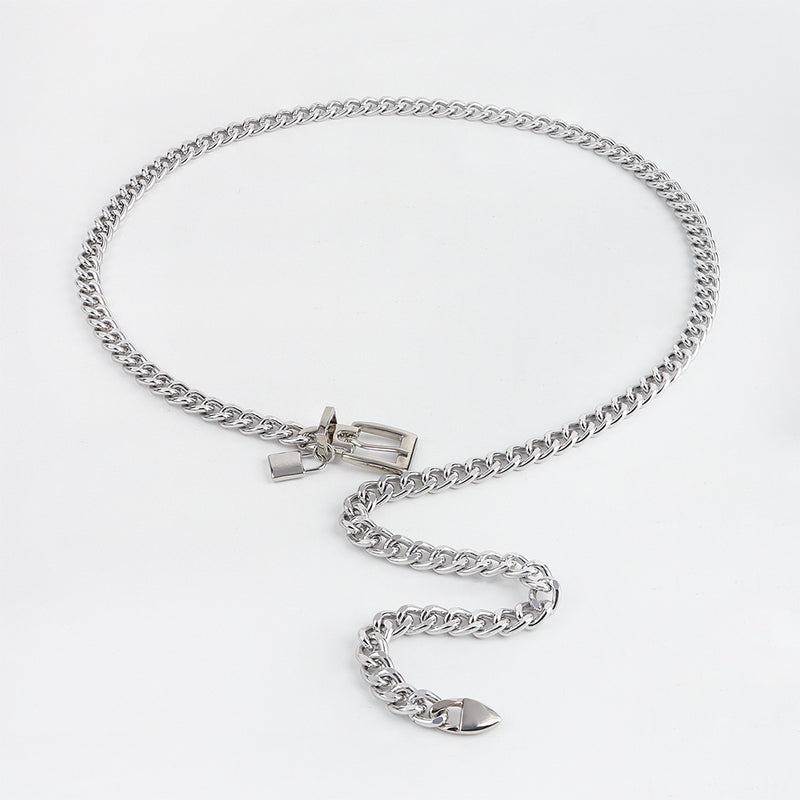 Metal Waist Chain Padlock Pendant Versatile Jeans - WOMONA.COM