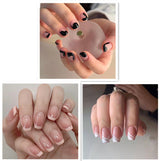 Oblique French Simple Wearing Manicure Finished Fake Nails - WOMONA.COM