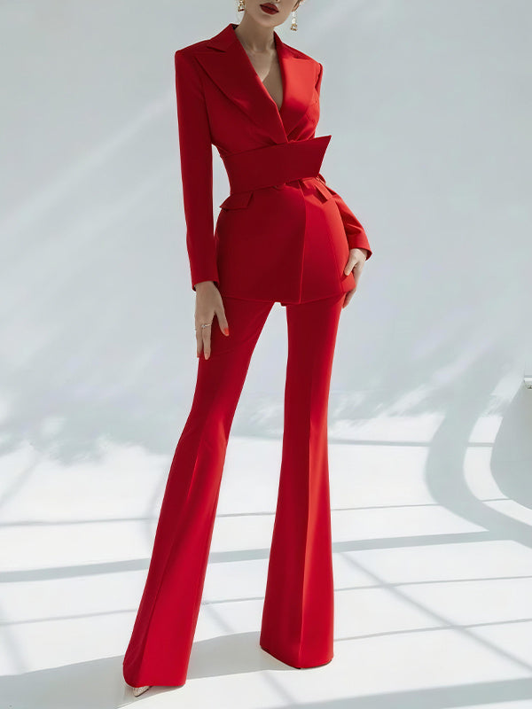 Red Suede Vintage Two-Piece Suit