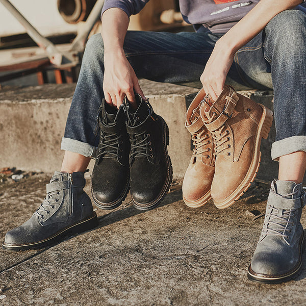 Botas cortas británicas de moda de estilo coreano de otoño para hombre