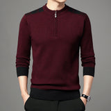 Men's Thickened Knitting Casual Half Zip Sweater - WOMONA.COM