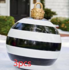 Christmas Ornament Ball Outdoor Pvc 60CM Inflatable Decorated Ball - WOMONA.COM