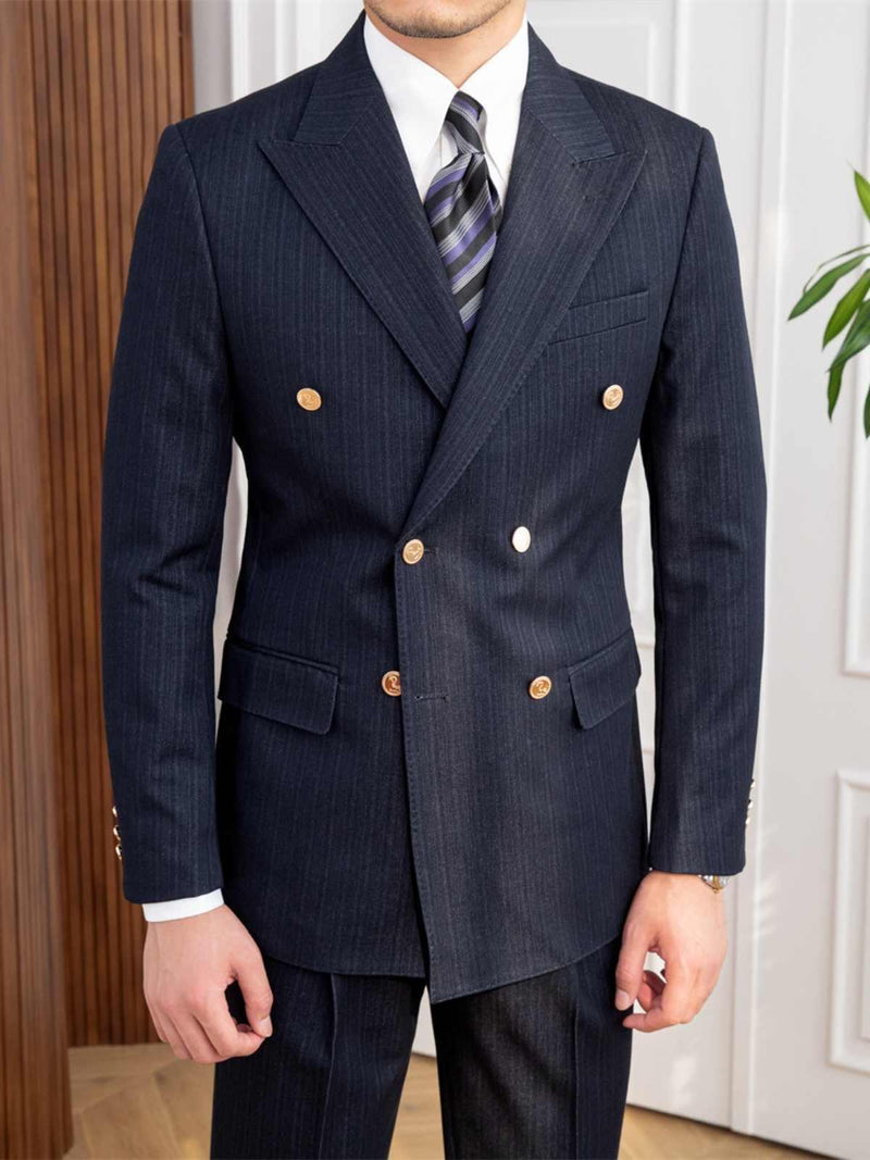 Autumn New Style Double Breasted Slim Fit Suit