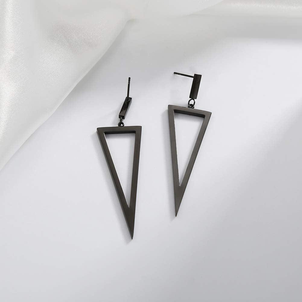 New Metal Black Triangle Earrings - WOMONA.COM