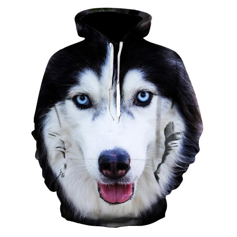 Fall Pullover Hoodie Pitbull Pattern Casual Top - WOMONA.COM