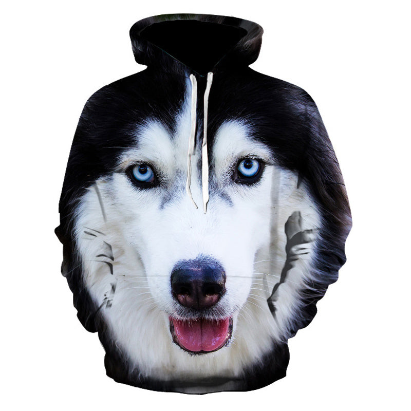 Fall Pullover Hoodie Pitbull Pattern Casual Top