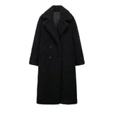 Women's Large Lapel Thickened Lamb Sweater Coat