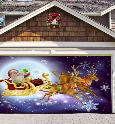 Christmas Background Hanging Cloth Garage Door Patch Holiday Party