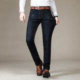 Men's Stretch Slim Straight Business Casual Jeans - WOMONA.COM