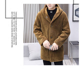 Double-sided Wear Fleece Coat Hooded Mid-length Coat - WOMONA.COM