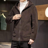 Doppelseitige Fleece-Herren-Lammwollmanteljacke