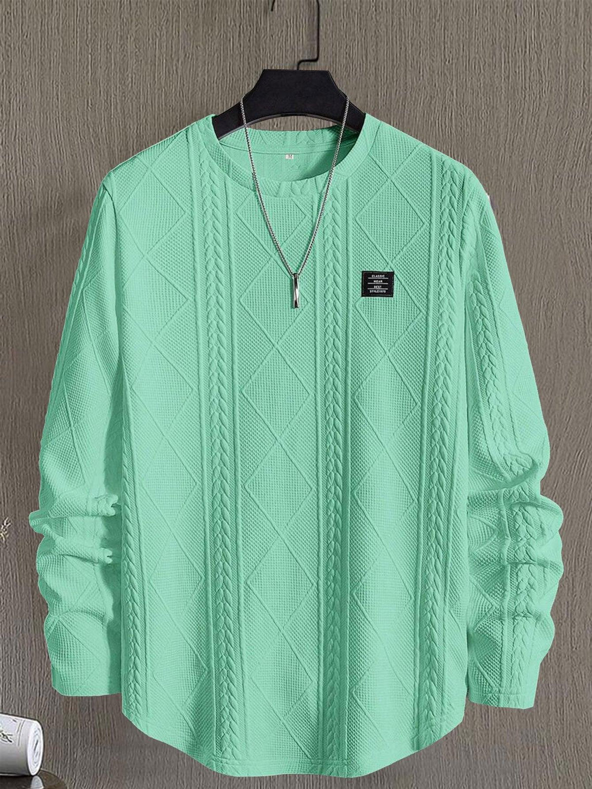 Men's Letter Collage Chest Casual Sweatshirt - WOMONA.COM