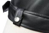 Short Slim High Waist Motorcycle Leather Jacket - WOMONA.COM