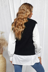 Casual Slim V-neck Pullover Sleeveless Sweater - WOMONA.COM