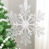 Decoración navideña de acrílico transparente con forma de copo de nieve para árbol de Navidad, colgante para decoración navideña DIY para el hogar