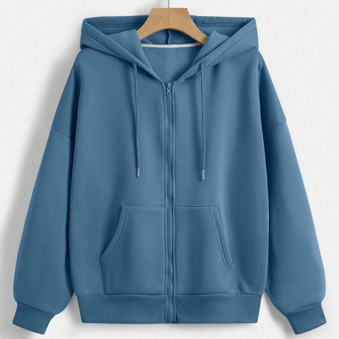 Hoodie Zipper Pocket Casual Sweatshirt - WOMONA.COM