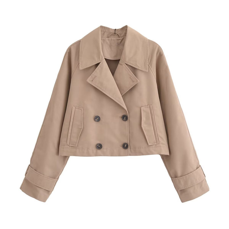 French Trench Coat Long Sleeve Elegant Jacket Coat - WOMONA.COM