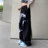 Street Print High Waist Jeans For Men And Women - WOMONA.COM