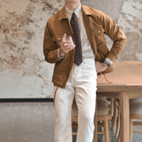 Caramel Multi-pocket Casual Jacket For Men - WOMONA.COM