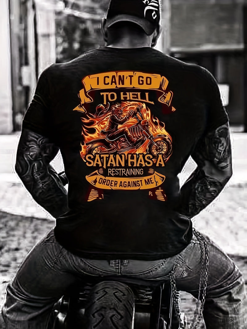 Camiseta estampada con gráficos de llamas y motocicletas para hombre de talla grande, camiseta de estilo urbano para primavera y otoño, camiseta de manga larga ajustada, adecuada para hombres grandes y altos, ropa para hombre