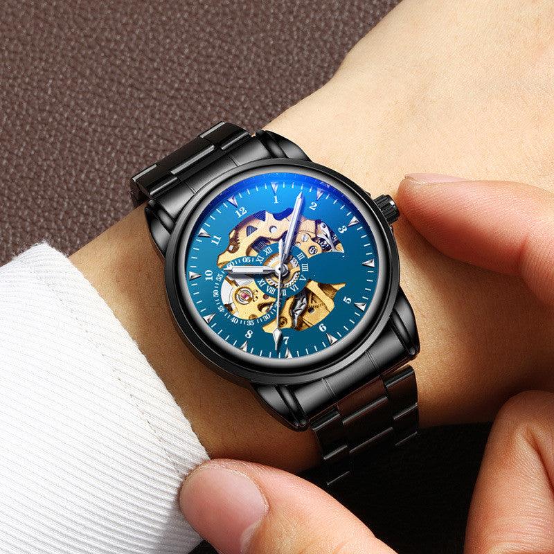 Simple Leather Waterproof Luminous Mechanical Watch - WOMONA.COM