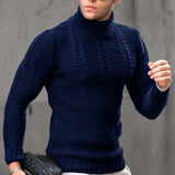 Men's Turtleneck Twisted Long-sleeved Sweater - WOMONA.COM