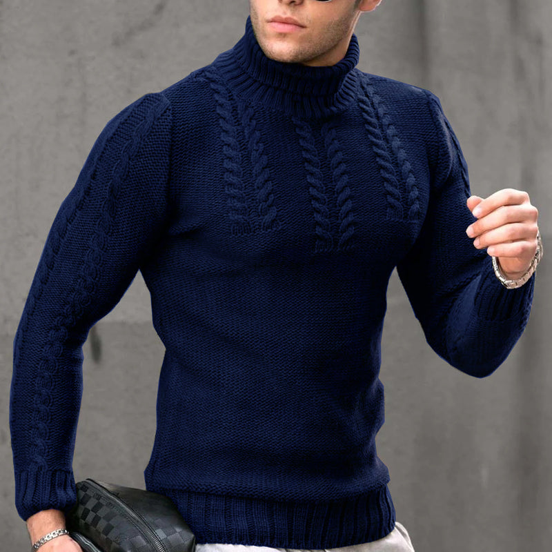 Men's Turtleneck Twisted Long-sleeved Sweater