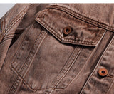 Mens Vintage Denim Jacket Cross - WOMONA.COM