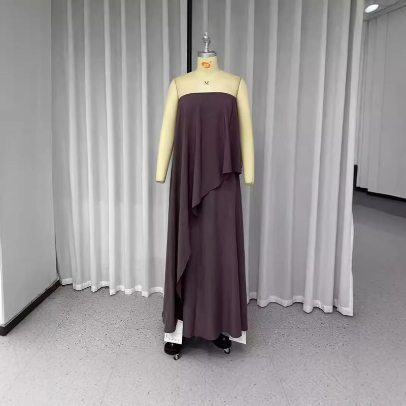 Lila Neckholder Neues Lockeres Sexy Kleid