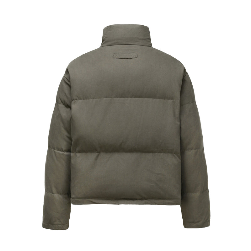 Zip Casual Stand Collar Washed Military Jacket - WOMONA.COM