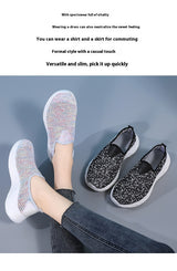 Damen Slip-On-Sneakers mit weicher Sohle aus Mesh