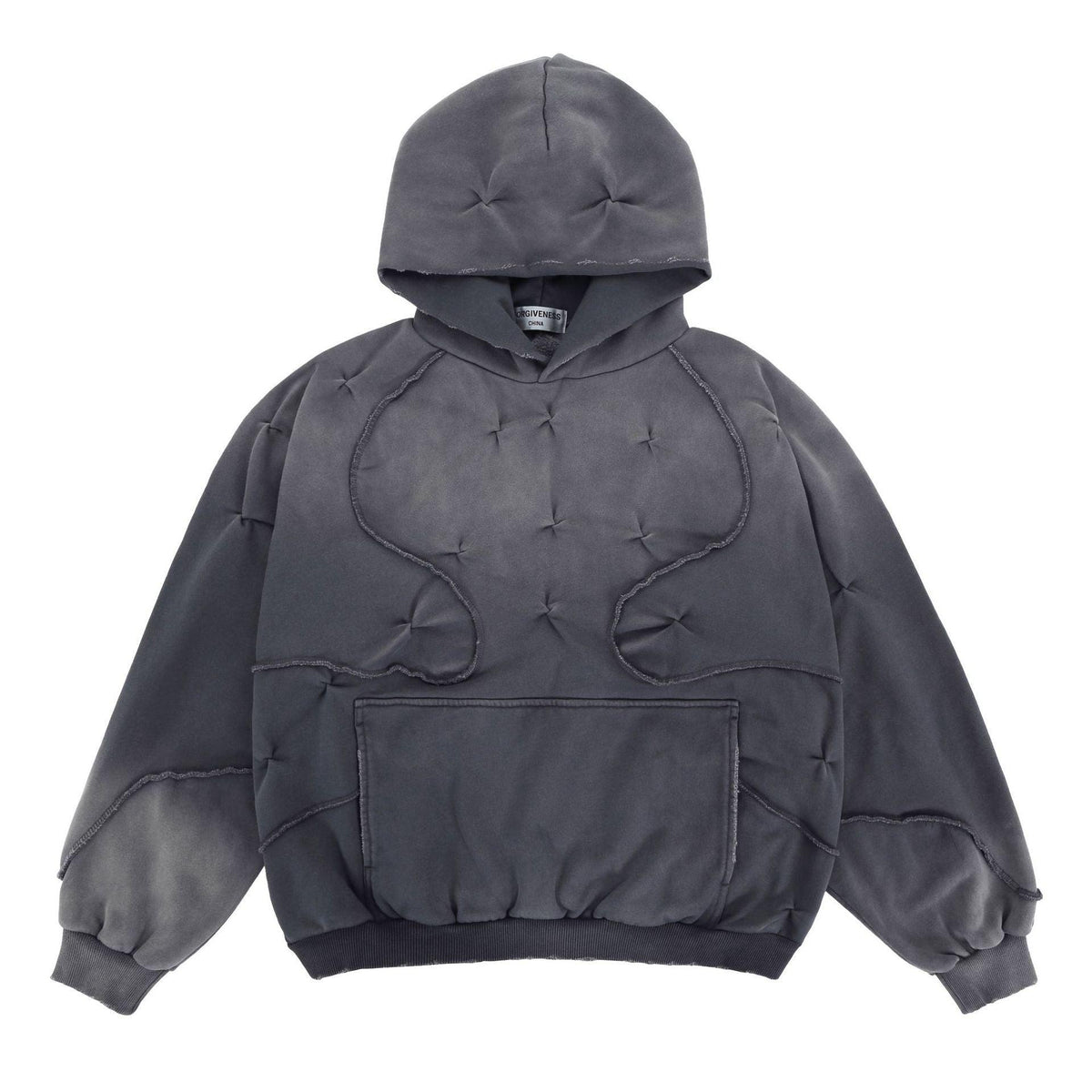 Creative Design Gradient Dyeing Hooded Sweater - WOMONA.COM