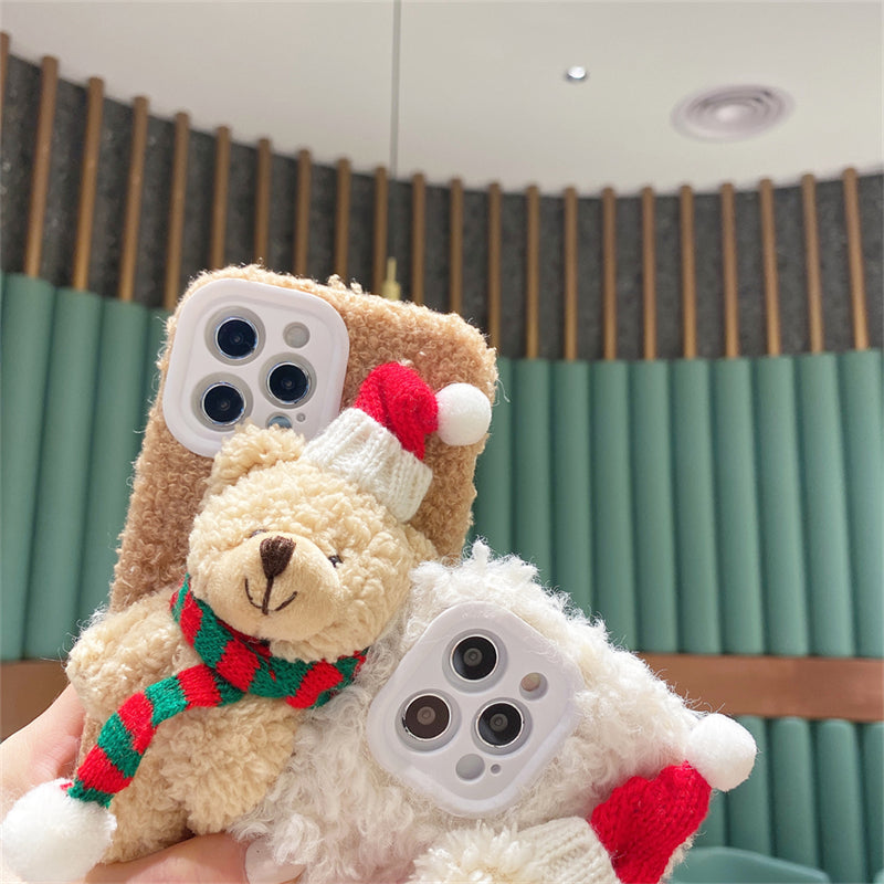 Christmas Bear Plush Mobile Phone Case - WOMONA.COM