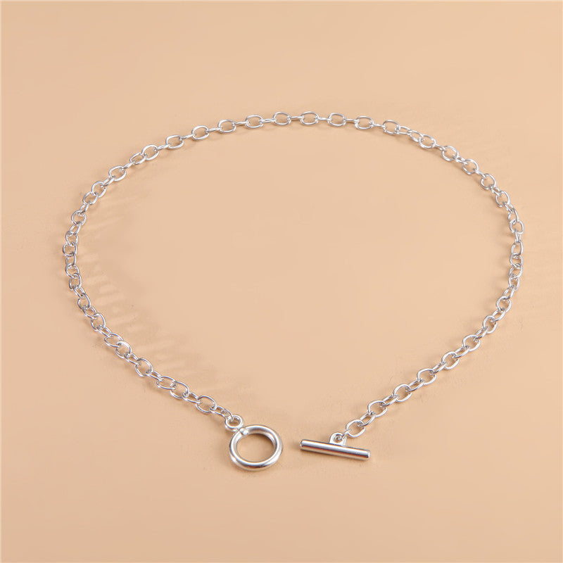 OT Buckle Simple Clavicle Necklace - WOMONA.COM