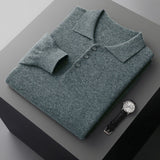 Polo Shirt Men's Casual Wool Sweater - WOMONA.COM