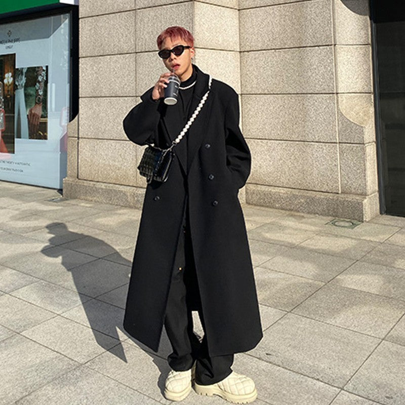 Men's Coat Long Knee Length Korean Version - WOMONA.COM