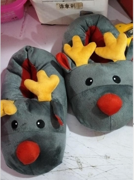 Christmas Shoes Cute Elk Home Slippers - WOMONA.COM