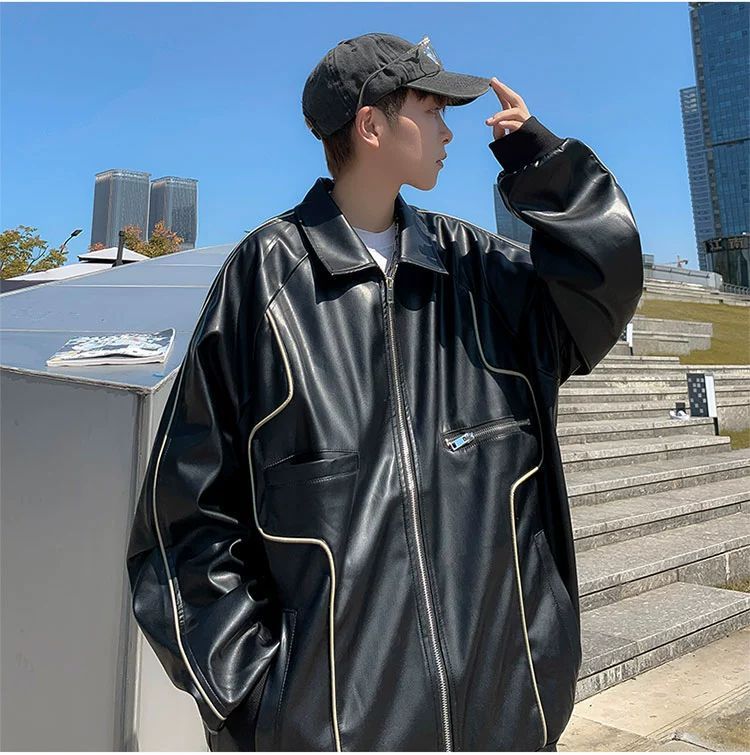 Spring And Autumn Leather Coat Men - WOMONA.COM