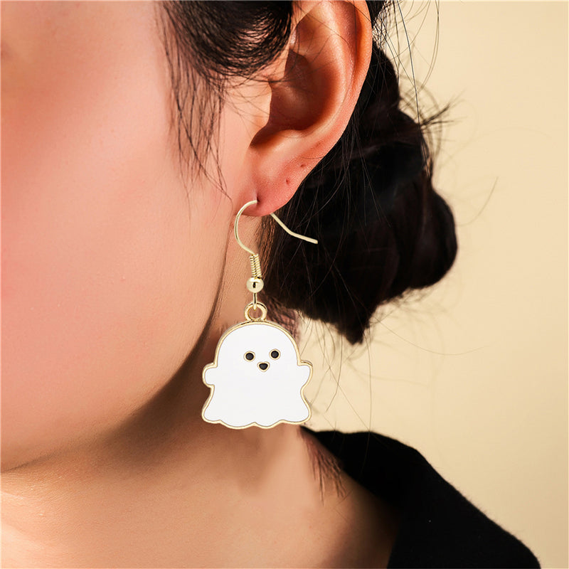 Halloween Earrings Cute Pumpkin Spooky Oil Drip Alloy Earrings Jewelry - WOMONA.COM