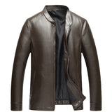 Men's Thin Zipper Pu Leather Jacket - WOMONA.COM