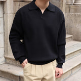 Lightly Mature V-neck Sweater Men's Retro POLO